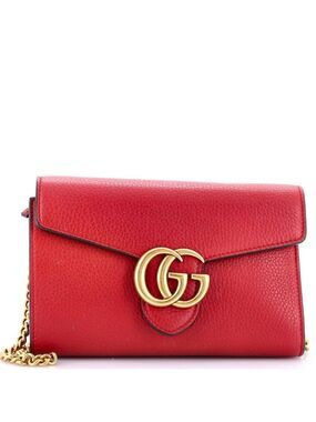 Gucci GG Marmont Chain Wallet Leather Mini reb-590-091825